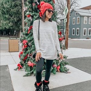 Old Navy Grey Striped Tunic Sweater